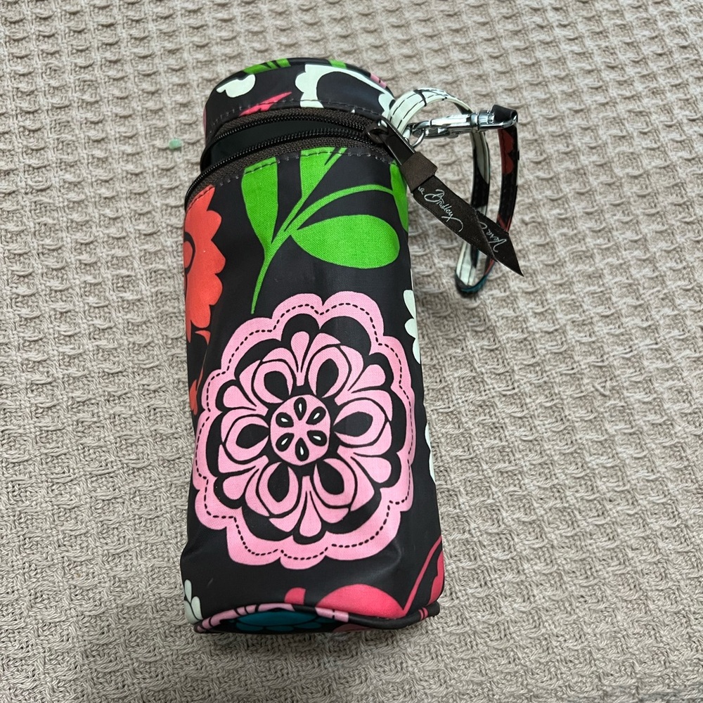 Floral Black and Pink Insulated Bottle Holder